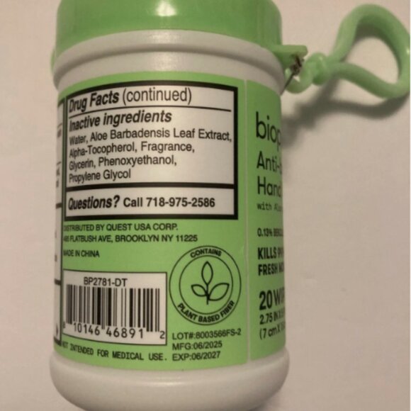 3 Biopure Antibacterial Travel Size Hand Wipes Keychain(Honey W,M Breeze,Jasmine - Picture 6 of 7